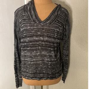 Sweet-N-Sinful Pullover Black/White Hoodie Sweater M Comfy Casual Cozy Cabincore